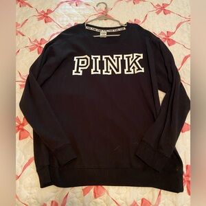 PINK Victoria's Secret Black Sweatshirt Bold Logo